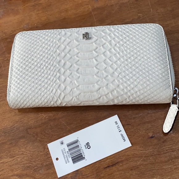 Ralph Lauren Handbags - Ralph Lauren Wallet leather matte python embossed
